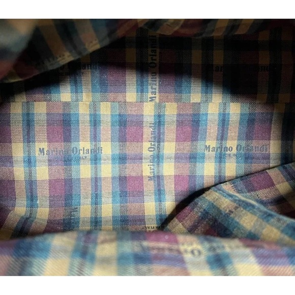 Vintage Large Leather Marino Orlandi Drawstring Buckle Bag. Orange and Brown. - Picture 6 of 8